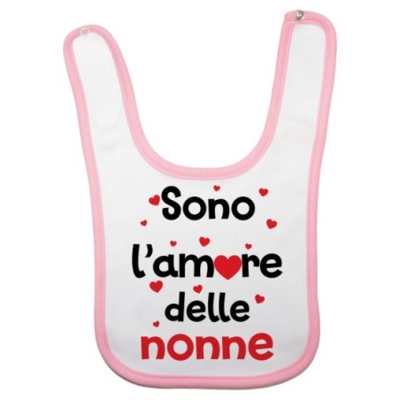 Bavaglino neonato personalizzabile con nomi sono l'amore del nonno dei nonni con cuoricini Per i nonni