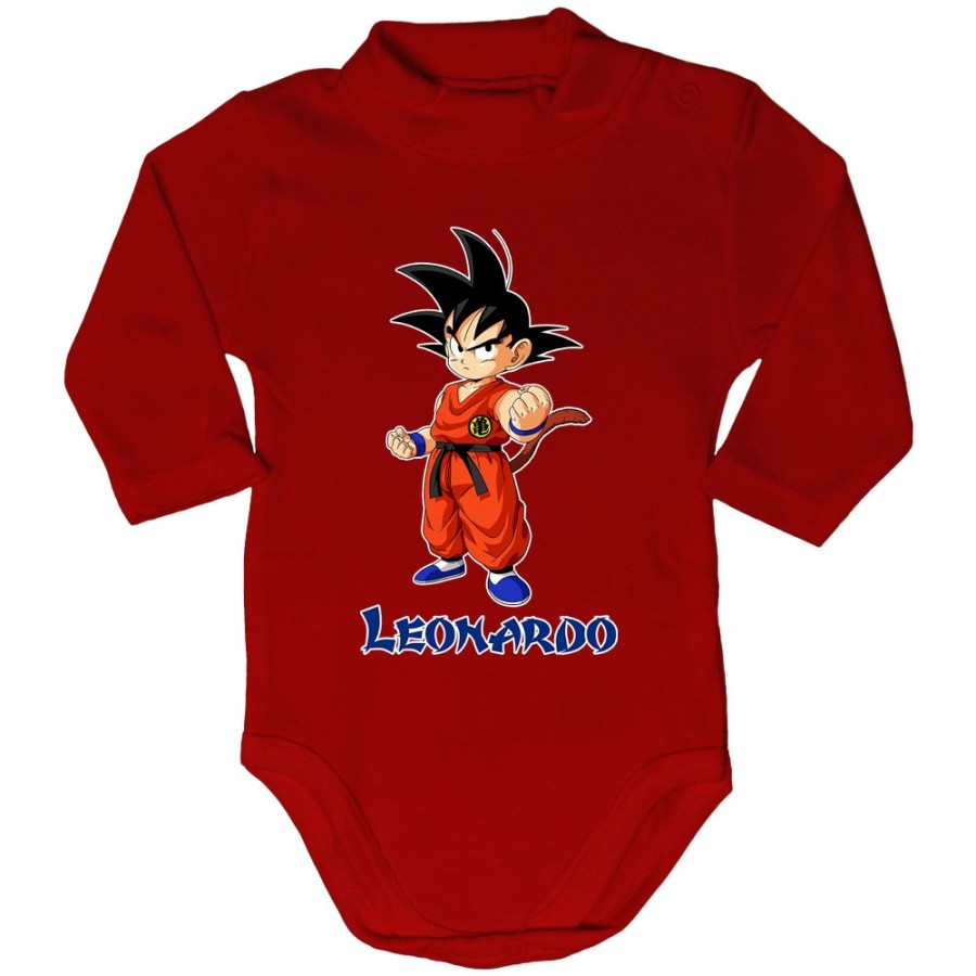 Body lupetto neonato personalizzato con nome goku Cartoon