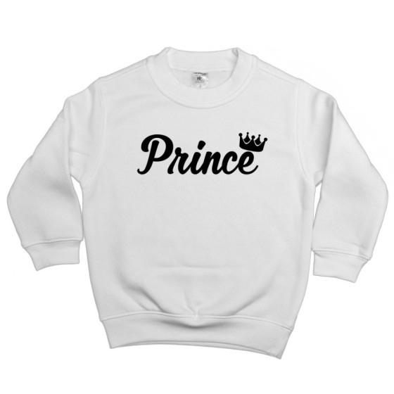 Felpa bambino personalizzabile con nome prince princess con corona Per la famiglia