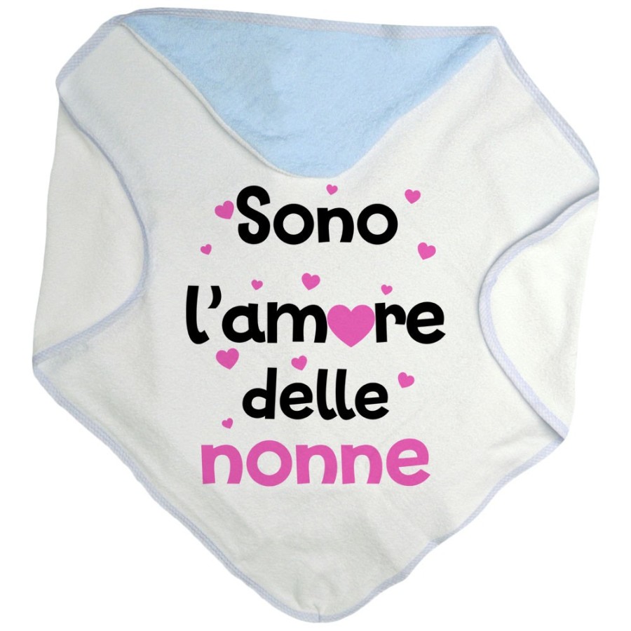 Accappatoio neonato personalizzabile con nomi sono l'amore del nonno dei nonni con cuoricini Per i nonni