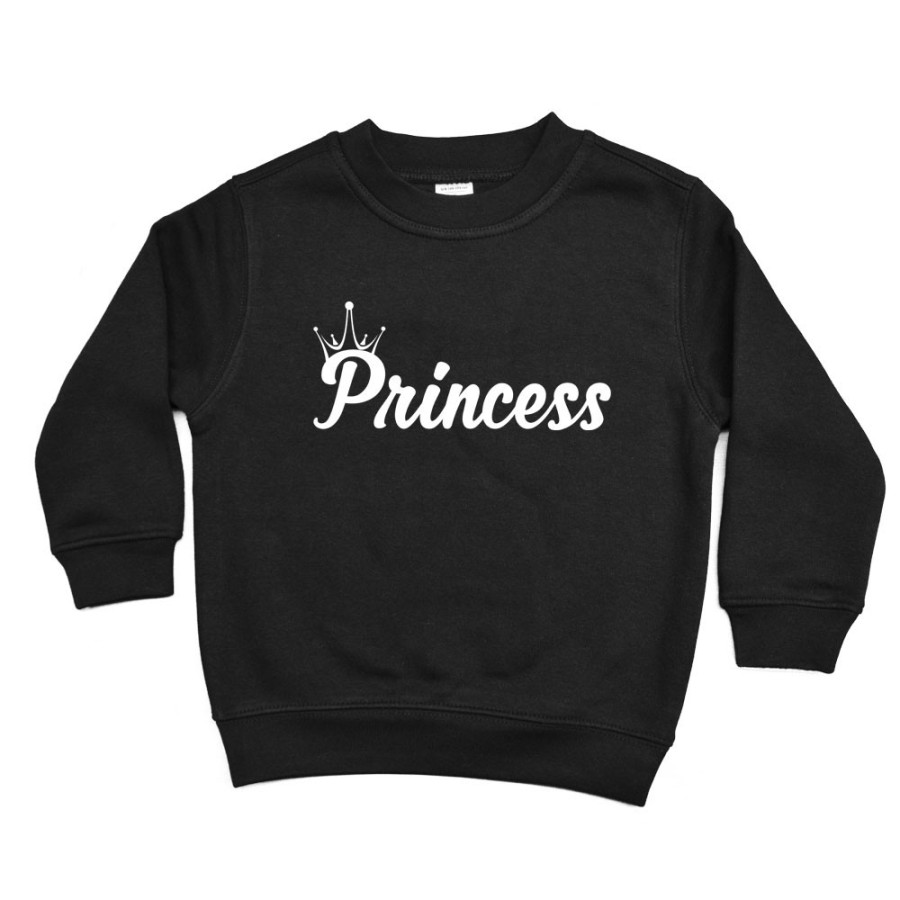 Felpa bambino personalizzabile con nome prince princess con corona Per la famiglia
