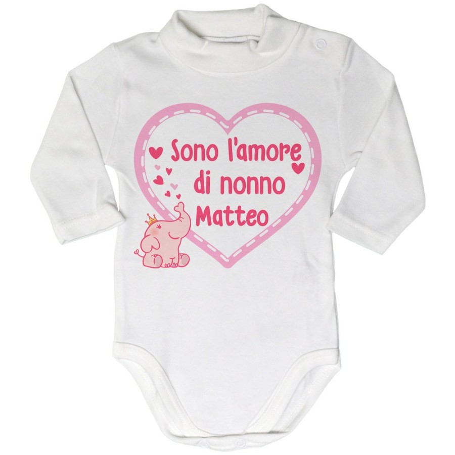 Body lupetto neonato personalizzato con nome sono l'amore di nonno dei nonni Per i nonni