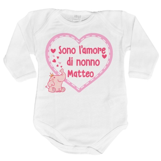 Body neonato personalizzato con nome sono l'amore di nonno dei nonni Per i nonni