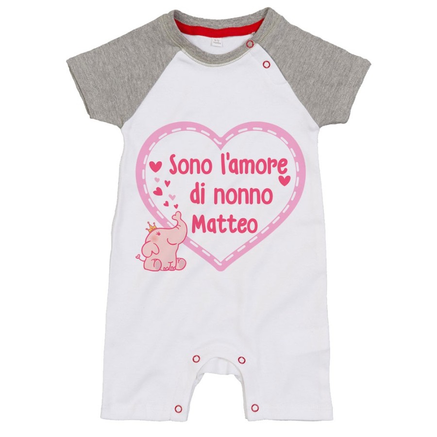 Pagliaccetto neonato personalizzato con nome sono l'amore di nonno dei nonni Per i nonni