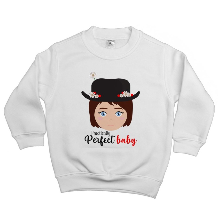 Felpa bambina practically a perfect baby Per la famiglia