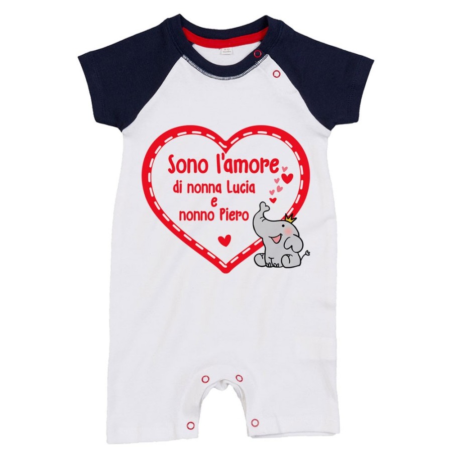 Pagliaccetto neonato personalizzato con nome sono l'amore di nonno dei nonni Per i nonni
