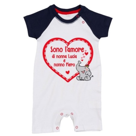 Pagliaccetto neonato personalizzato con nome sono l'amore di nonno dei nonni Per i nonni