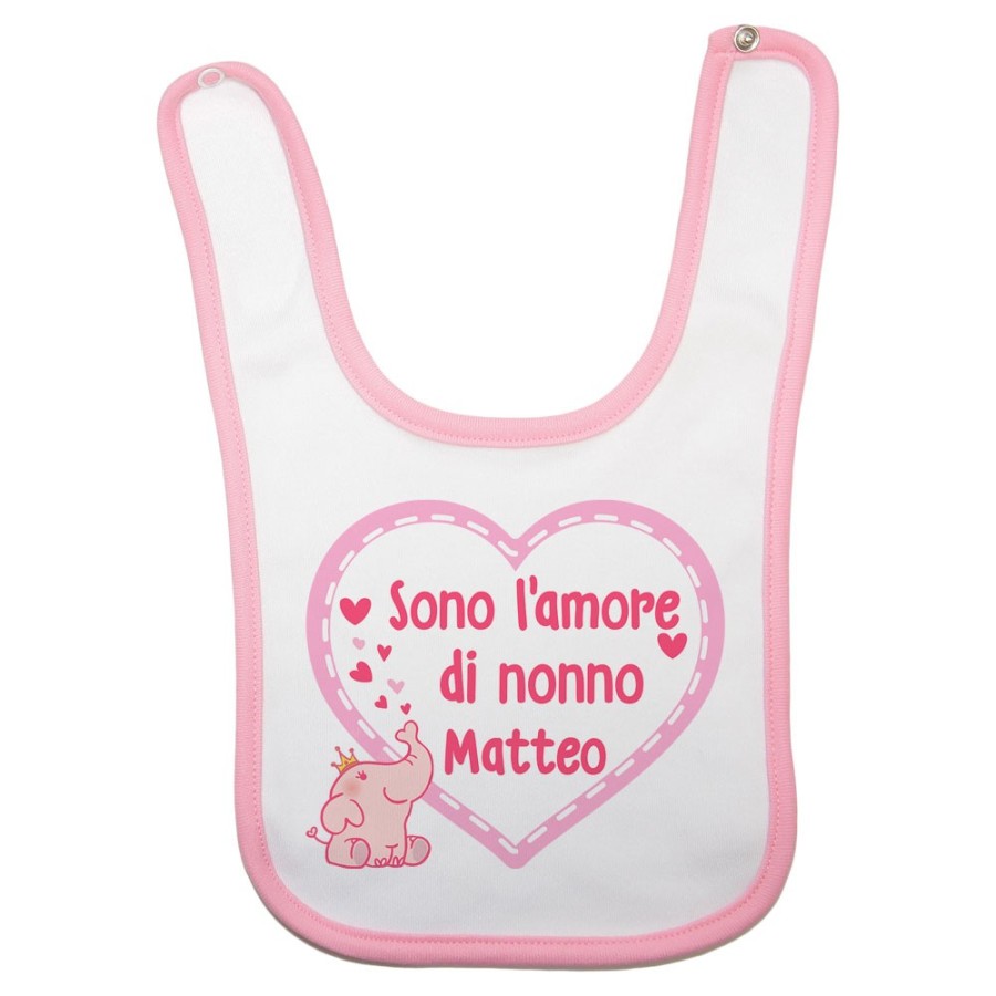 Bavaglino neonato personalizzato con nome sono l'amore di nonno dei nonni Per i nonni