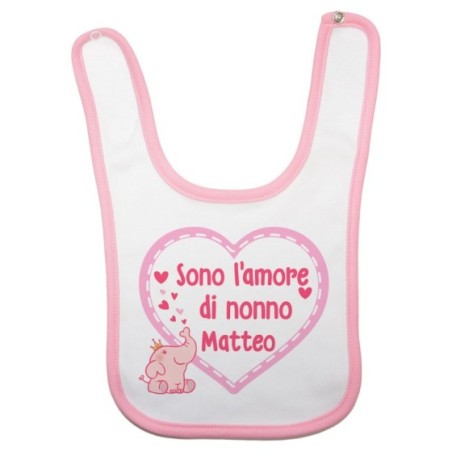 Bavaglino neonato personalizzato con nome sono l'amore di...