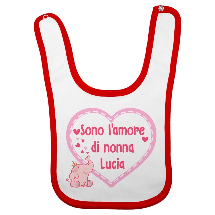 Bavaglino neonato personalizzato con nome sono l'amore di nonno dei nonni Per i nonni