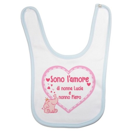 Bavaglino neonato personalizzato con nome sono l'amore di nonno dei nonni Per i nonni