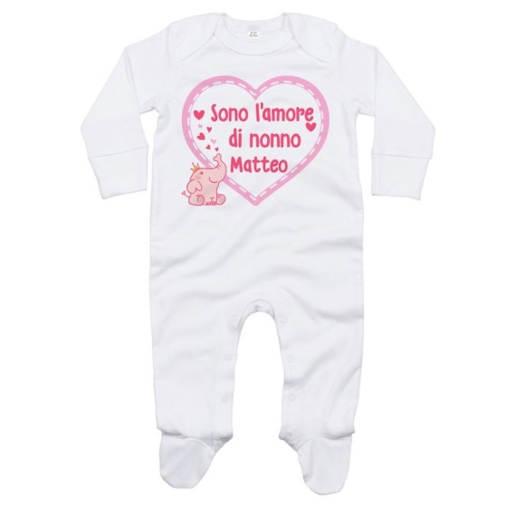 Tutina neonato personalizzata con nome sono l'amore di nonno dei nonni Per i nonni