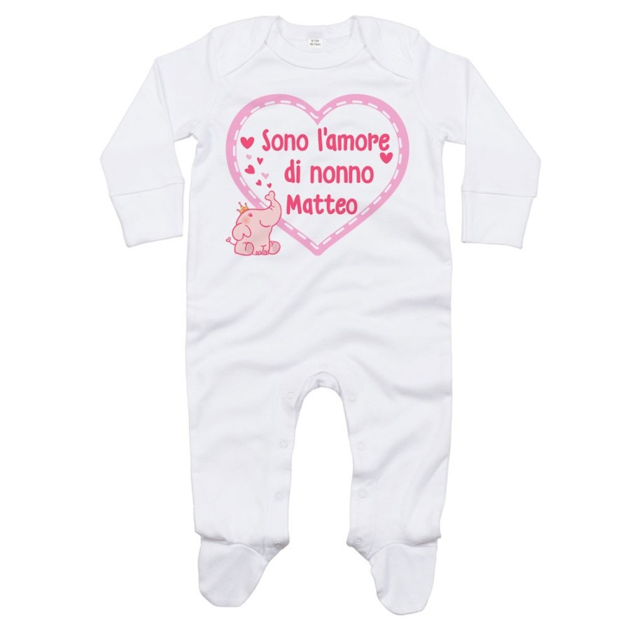 Tutina neonato personalizzata con nome sono l'amore di nonno dei nonni Per i nonni