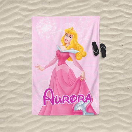 Telo mare personalizzato con nome aurora Cartoon