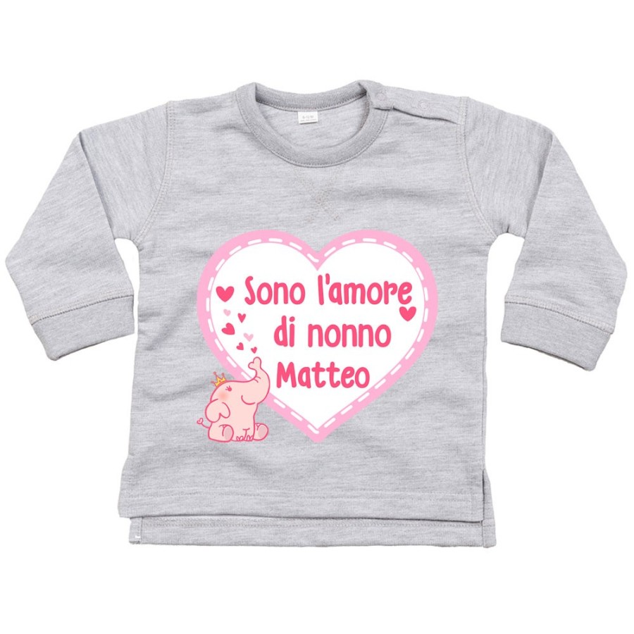 Felpa neonato personalizzata con nome sono l'amore di nonno dei nonni Per i nonni
