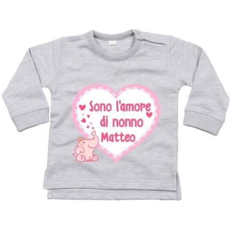 Felpa neonato personalizzata con nome sono l'amore di...