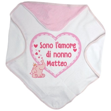 Accappatoio neonato personalizzato con nome sono l'amore di nonno dei nonni Per i nonni