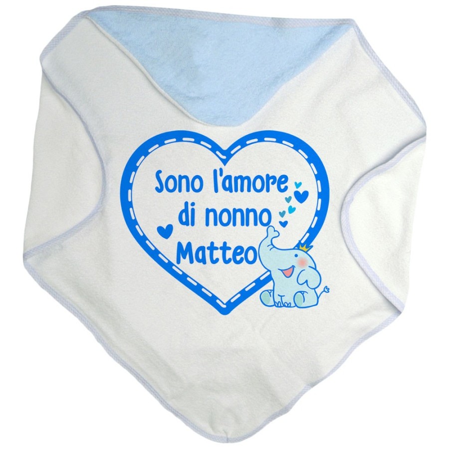 Accappatoio neonato personalizzato con nome sono l'amore di nonno dei nonni Per i nonni