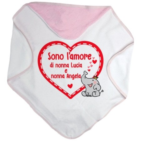 Accappatoio neonato personalizzato con nome sono l'amore di nonno dei nonni Per i nonni