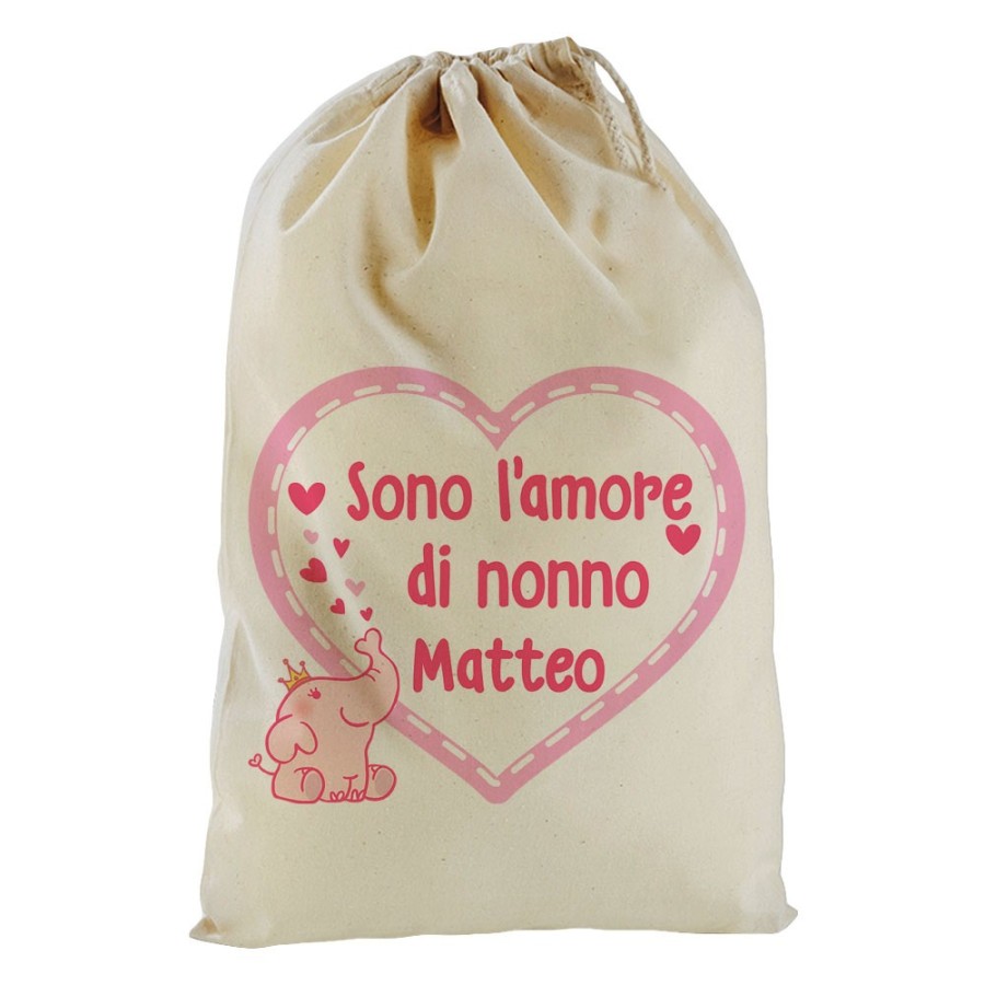 Sacchetto nascita bimbo personalizzato con nome sono l'amore di nonno dei nonni Per i nonni