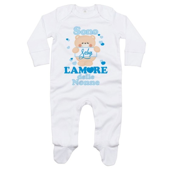Tutina neonato personalizzata con nome e orsetto sono l'amore del nonno dei nonni Per i nonni