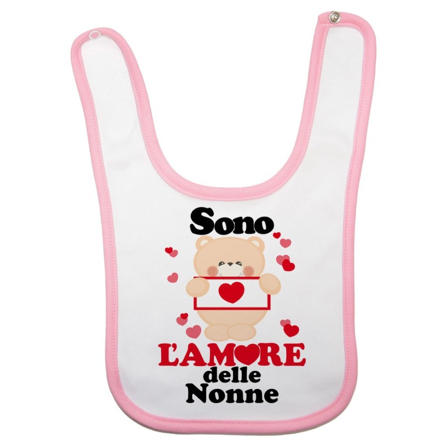 Bavaglino neonato personalizzato con nome e orsetto sono l'amore del nonno dei nonni Per i nonni