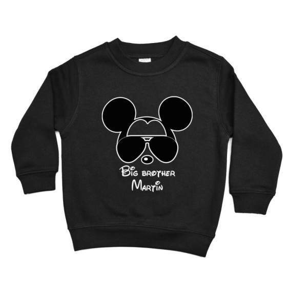 Felpa bambino personalizzato con nome big brother mickey Per la famiglia