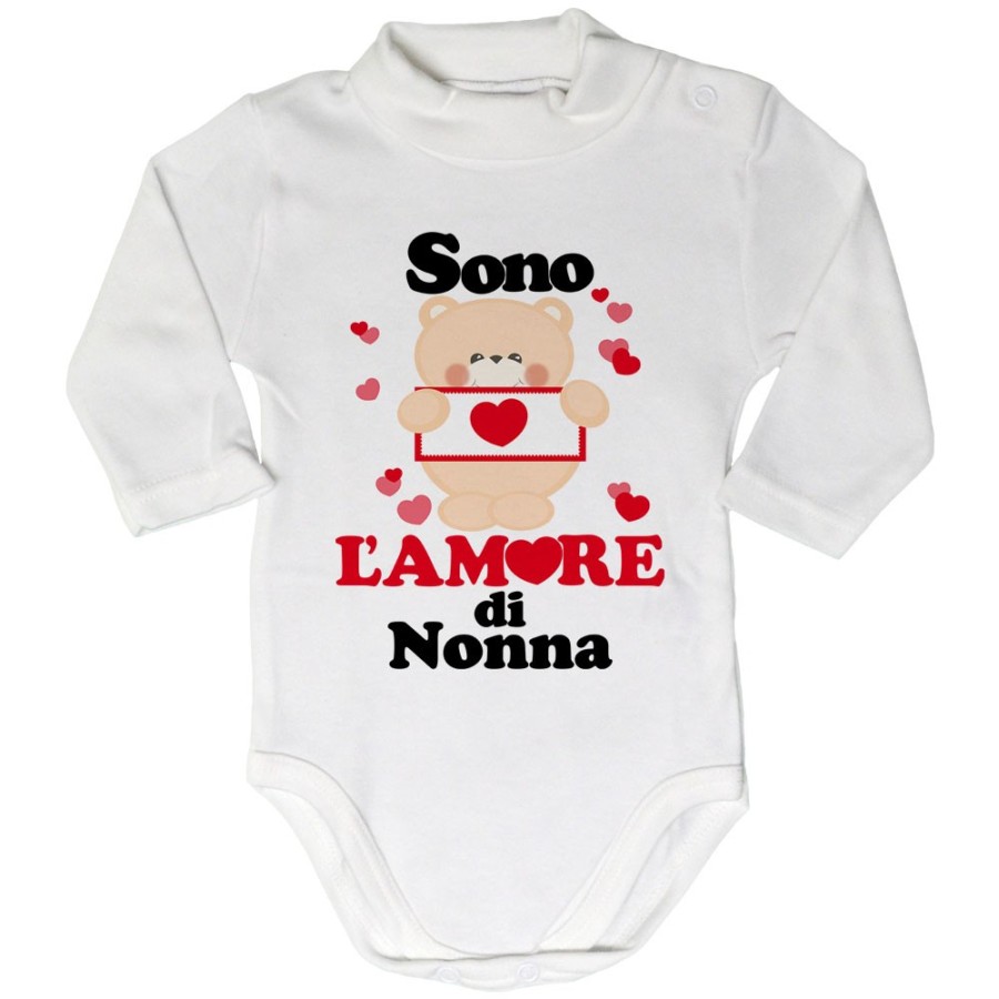 Body lupetto neonato personalizzato con nome e orsetto sono l'amore del nonno dei nonni Per i nonni