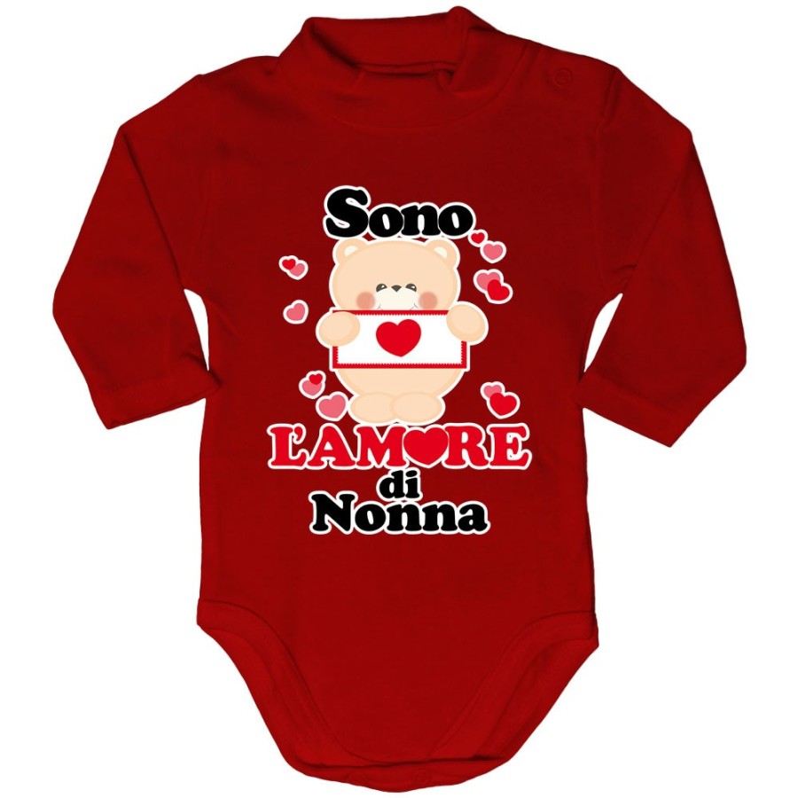 Body lupetto neonato personalizzato con nome e orsetto sono l'amore del nonno dei nonni Per i nonni