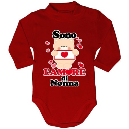 Body lupetto neonato personalizzato con nome e orsetto sono l'amore del nonno dei nonni Per i nonni