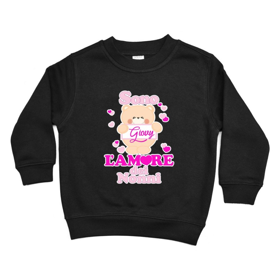 Felpa bambino personalizzata con nome e orsetto sono l'amore del nonno dei nonni Per i nonni