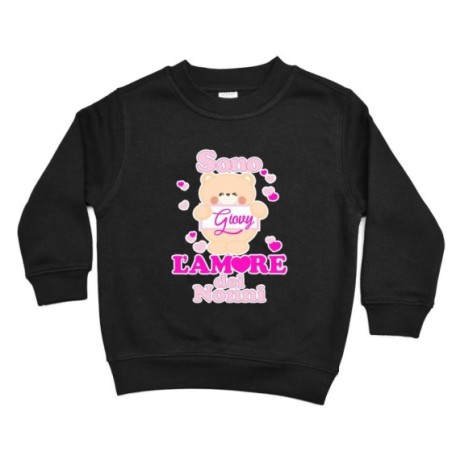 Felpa bambino personalizzata con nome e orsetto sono l'amore del nonno dei nonni Per i nonni