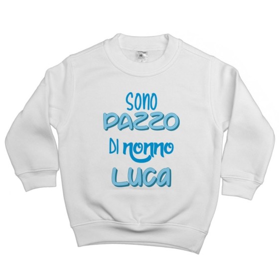 Felpa bambino personalizzata con nome sono pazzo di nonno dei nonni Per i nonni