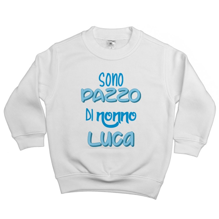 Felpa bambino personalizzata con nome sono pazzo di nonno dei nonni Per i nonni