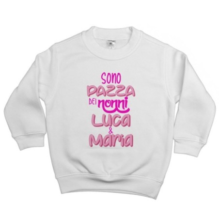 Felpa bambino personalizzata con nome sono pazzo di nonno dei nonni Per i nonni