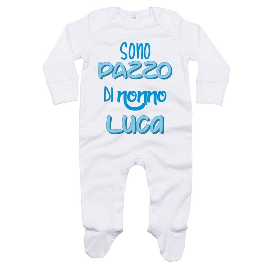 Tutina neonato personalizzata con nome sono pazzo di nonno dei nonni Per i nonni