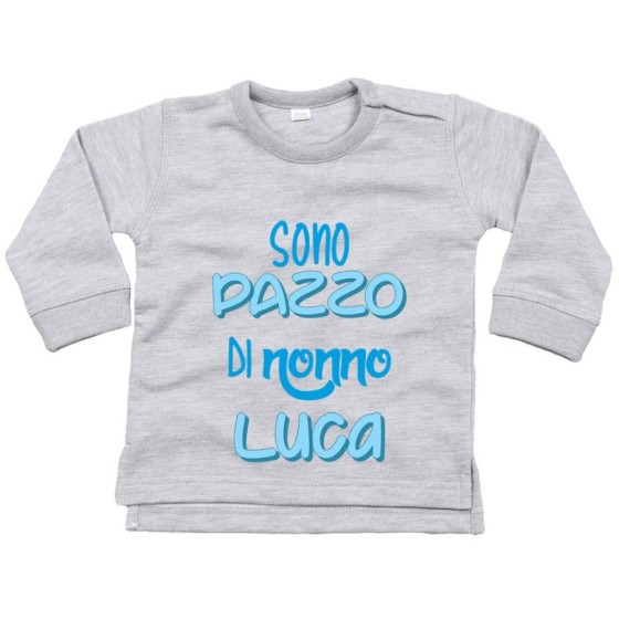 Felpa neonato personalizzata con nome sono pazzo di nonno dei nonni Per i nonni
