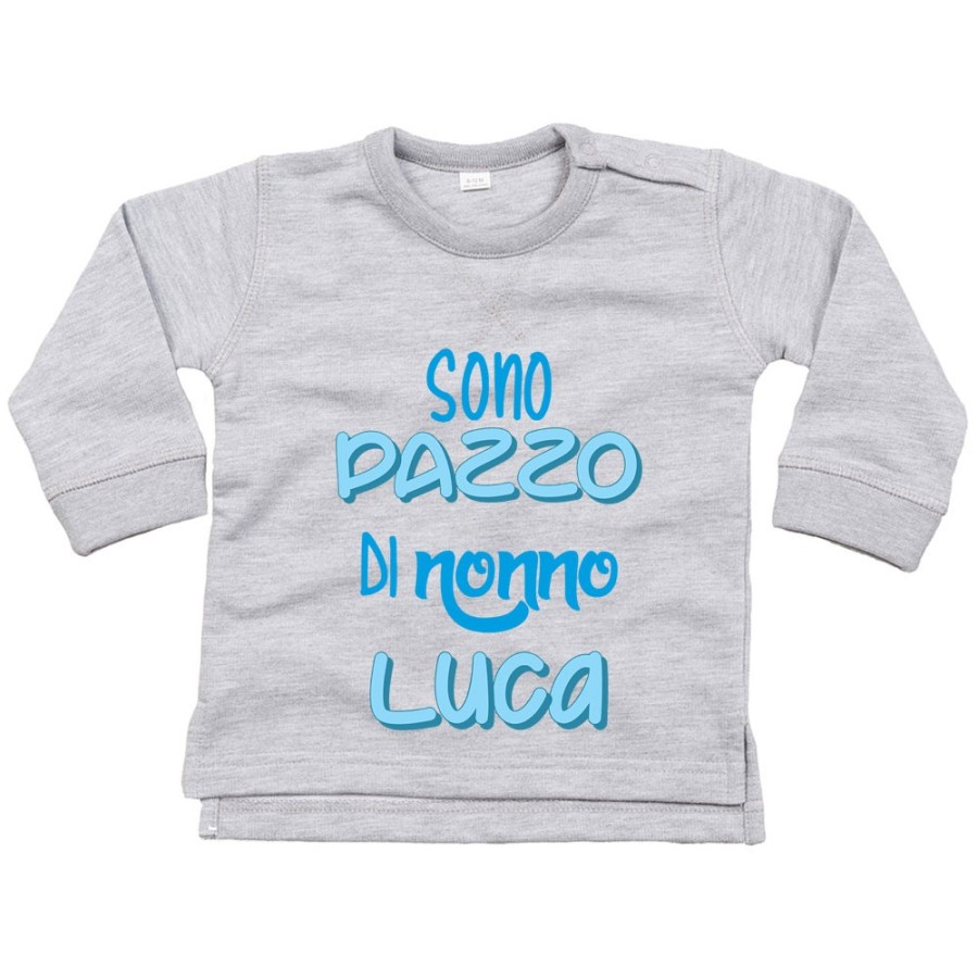 Felpa neonato personalizzata con nome sono pazzo di nonno dei nonni Per i nonni