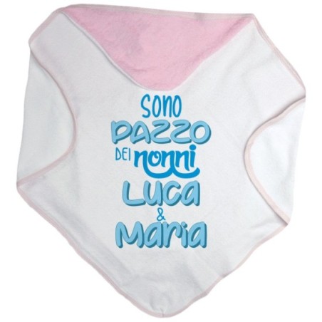 Accappatoio neonato personalizzato con nome sono pazzo di nonno dei nonni Per i nonni
