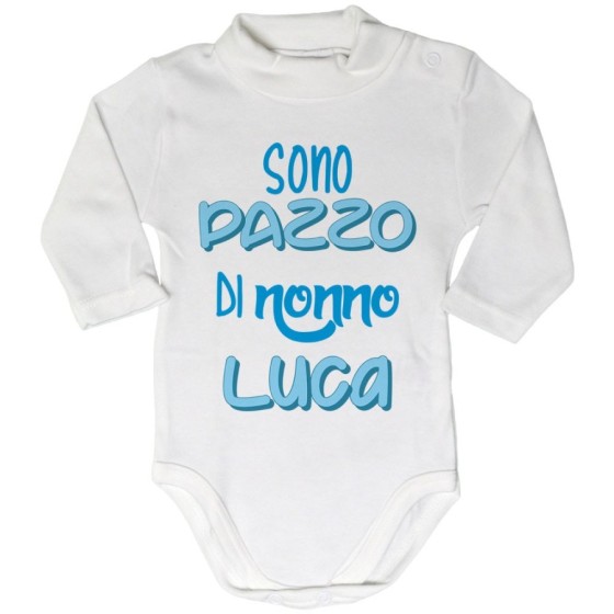 Body lupetto neonato personalizzato con nome sono pazzo di nonno dei nonni Per i nonni