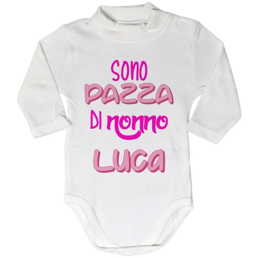 Body lupetto neonato personalizzato con nome sono pazzo di nonno dei nonni Per i nonni