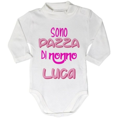 Body lupetto neonato personalizzato con nome sono pazzo di nonno dei nonni Per i nonni
