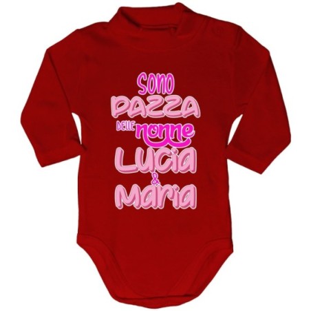 Body lupetto neonato personalizzato con nome sono pazzo di nonno dei nonni Per i nonni