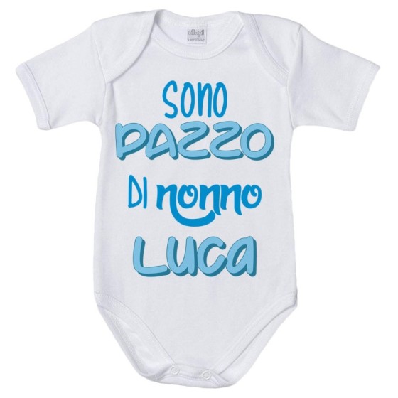 Body neonato personalizzato con nome sono pazzo di nonno dei nonni Per i nonni