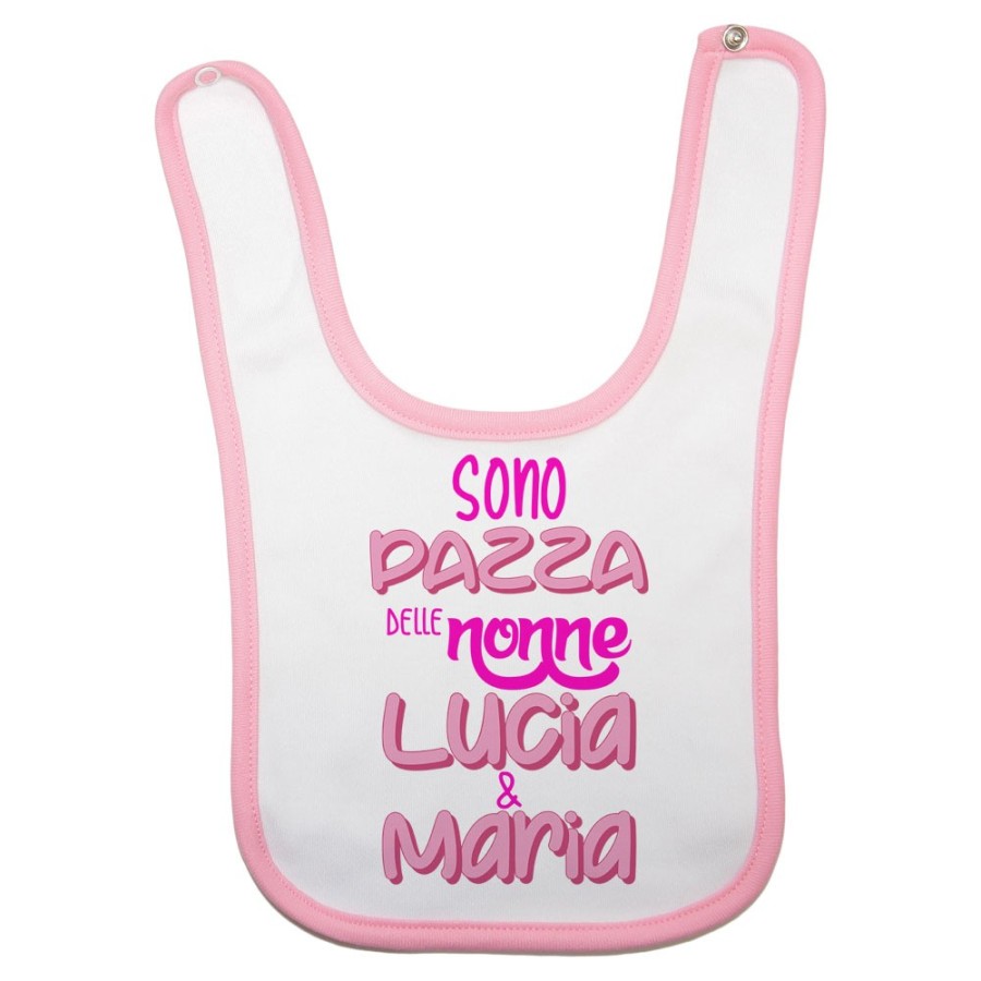 Bavaglino neonato personalizzato con nome sono pazzo di nonno dei nonni Per i nonni