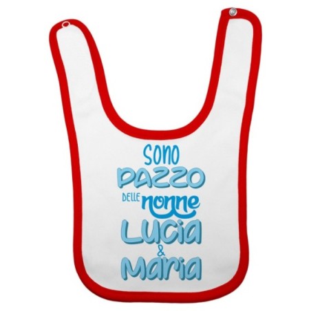 Bavaglino neonato personalizzato con nome sono pazzo di nonno dei nonni Per i nonni