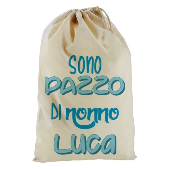 Sacchetto nascita bimbo personalizzato con nome sono pazzo di nonno dei nonni Per i nonni