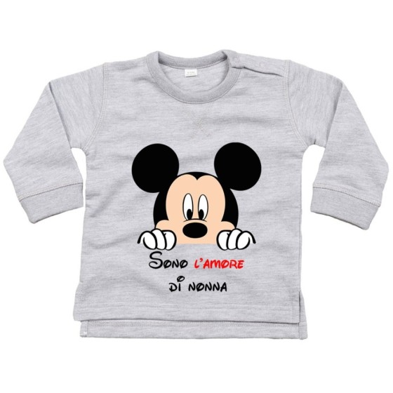 Felpa neonato personalizzabile con nome sono l'amore di nonno dei nonni con topolino Per i nonni
