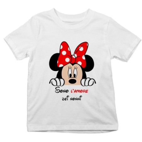 T-shirt bambino personalizzabile con nome sono l'amore di nonno dei nonni con minnie Per i nonni