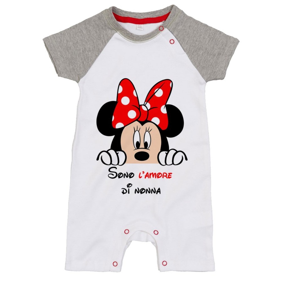 Pagliaccetto neonato personalizzabile con nome sono l'amore di nonno dei nonni con minnie Per i nonni